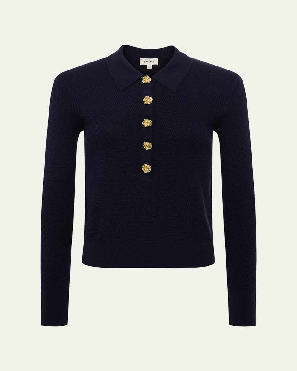 Sterling Jewel-Button Sweater